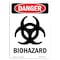 Signmission Safety Sign, OSHA Danger, 7" Height, Portrait Biohazard, Portrait OS-DS-D-57-V-1933 - alternate 1